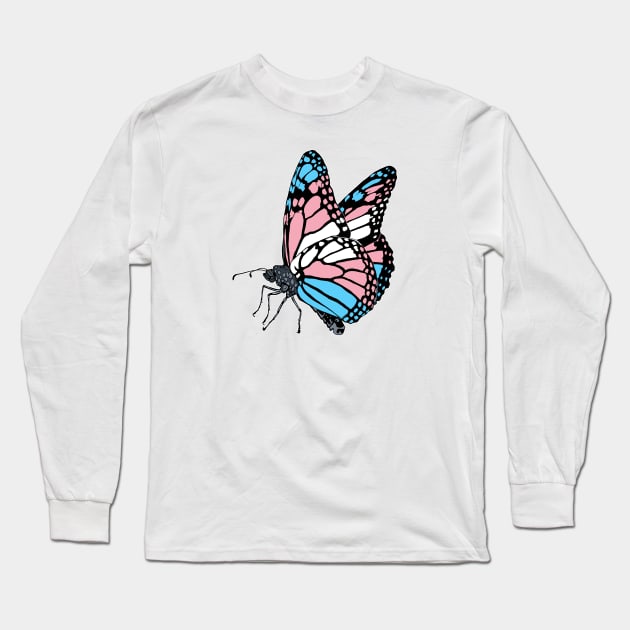 Transgender Butterfly Long Sleeve T-Shirt by theartfulscientist